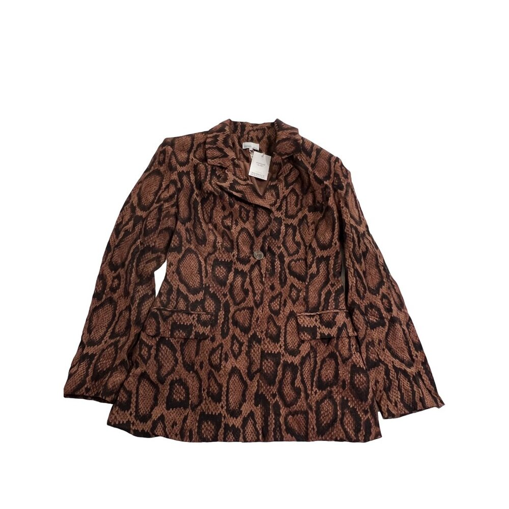 Danielle Bernstein Snakeskin Blazer in Brown Black